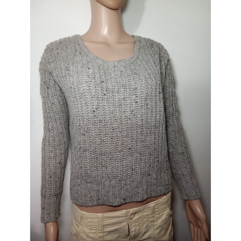 Ruby Moon sz‎ sm gray crop sweater wool blend